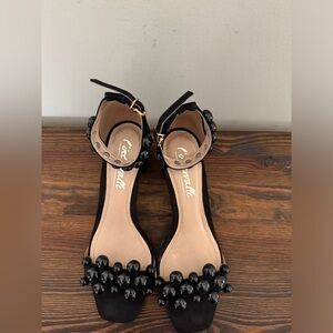 L’intervalle black suede sandals with block heel